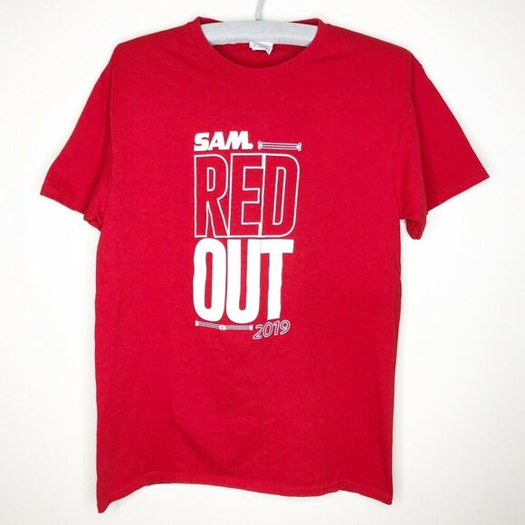 Samford University Basketball Red Out 2019 T-Shirt Shirt Size Medium M - Picture 1 of 5